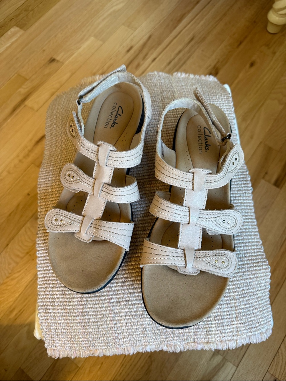 Clarks Beige Strappy Comfort Sandals